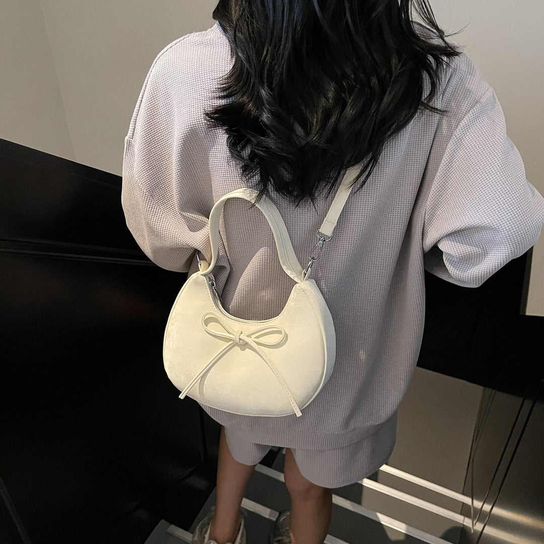 White Moon Lit Bow Cross Bag