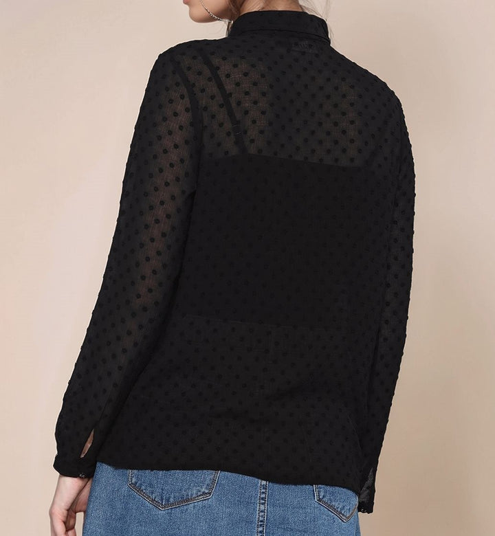 Black Full Sleeve Front Buttoned Shirt