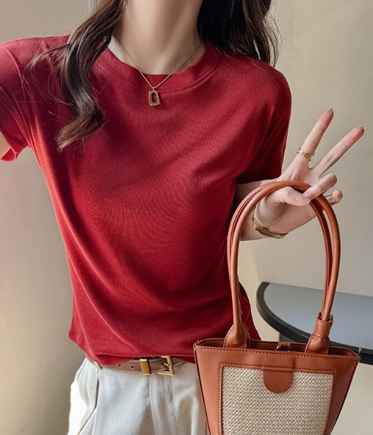 Red Crew Neck Relaxed Fit T-Shirt