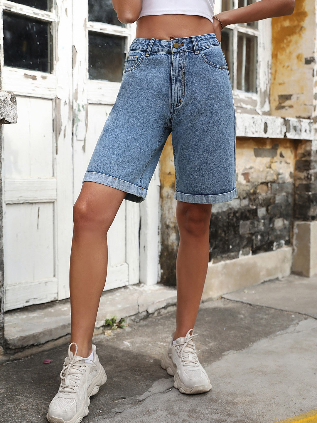 Blue Bermuda Denim Shorts