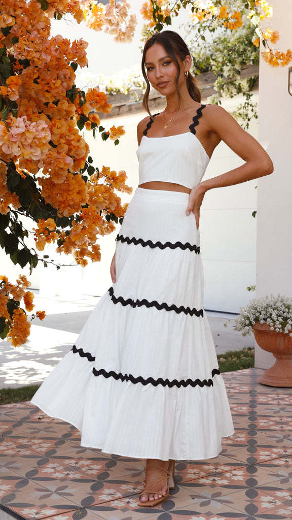 White Top And Skirt Co-Ord Set