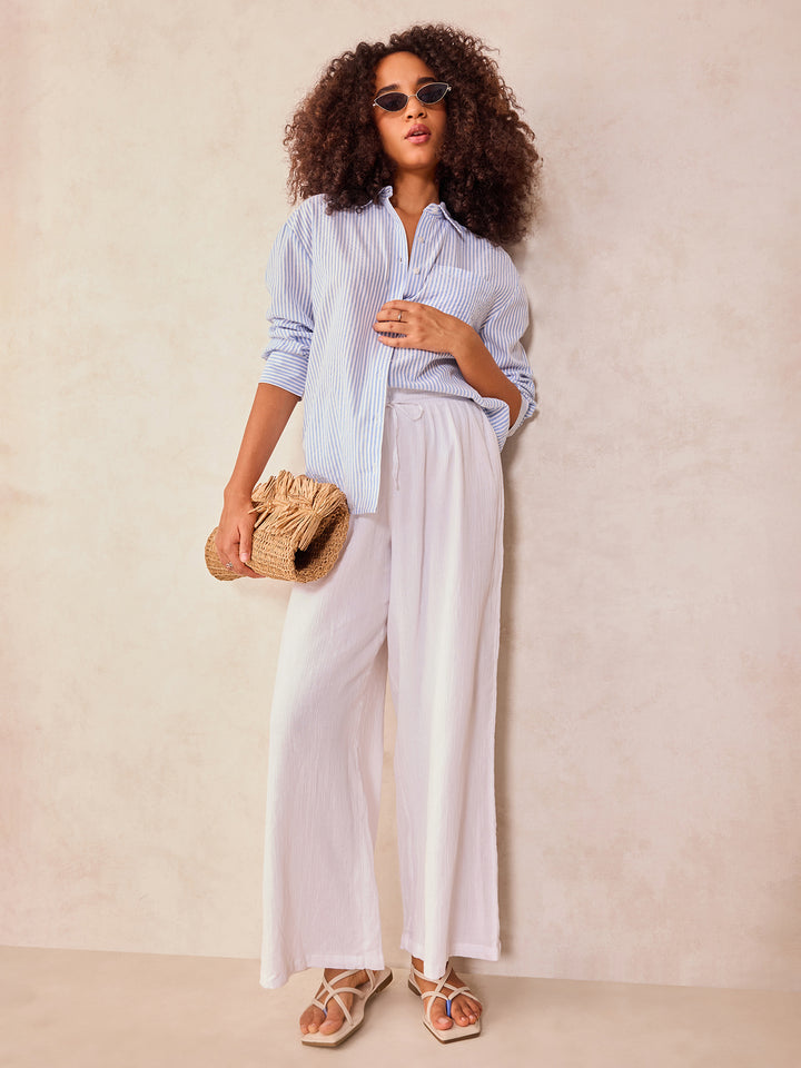Blue Oversized Stripe Shirt