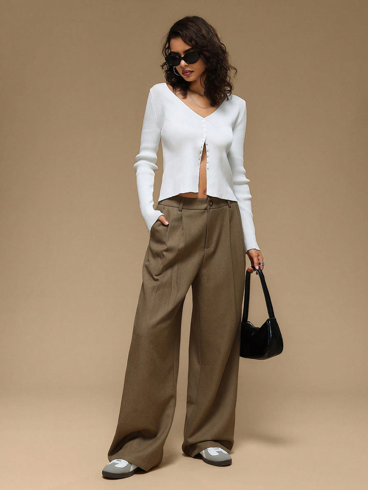 Brown Pleated Semi-Formal Trouser