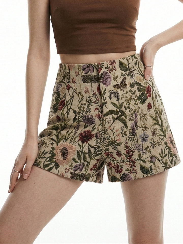 Multi High Waist Printed Shorts