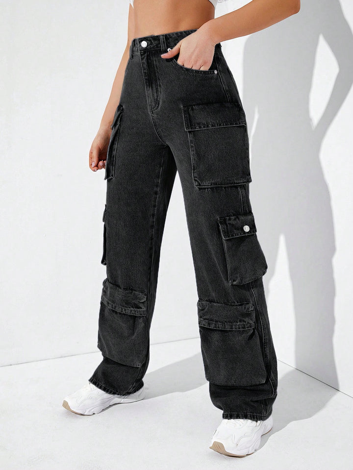 Black Washed Utilitarian Denims