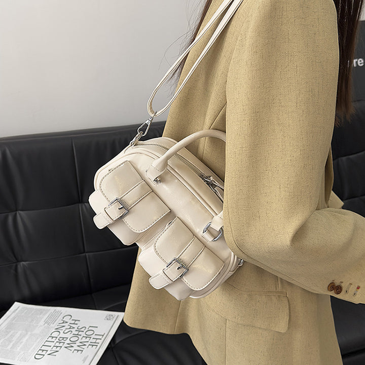 Off White Double Pocket Crossbody Bag