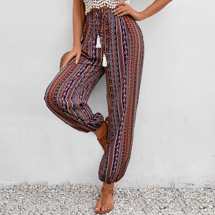 Multi Abstract Printed Drawstring Jogger