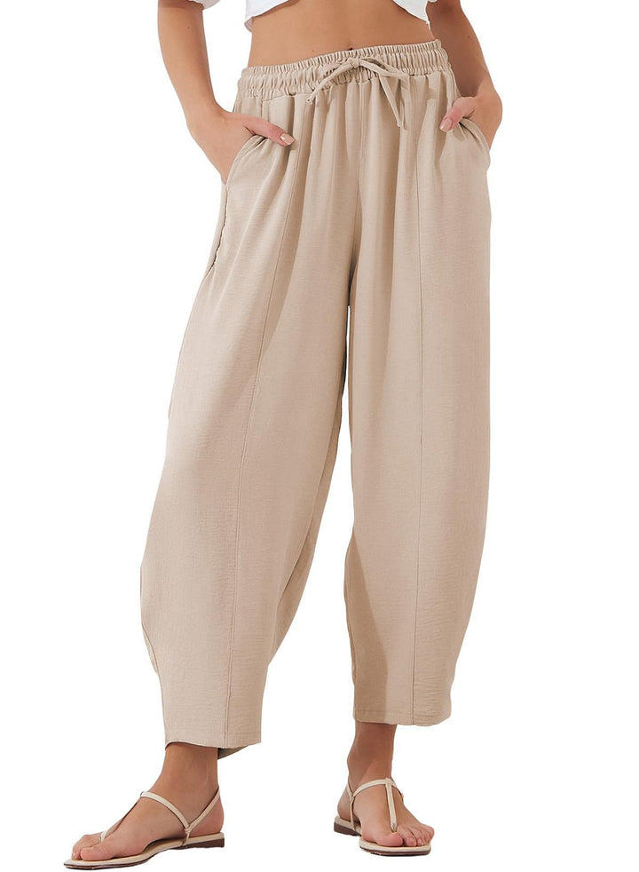 Off White Elasticated Waist Band Wide Leg Trouser