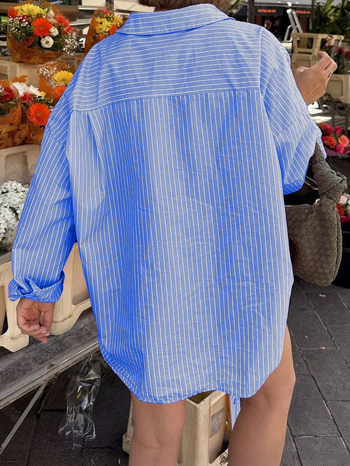 Blue Oversized Vacay Shirt