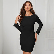 Black Deep Back Tie Up Mini Dress