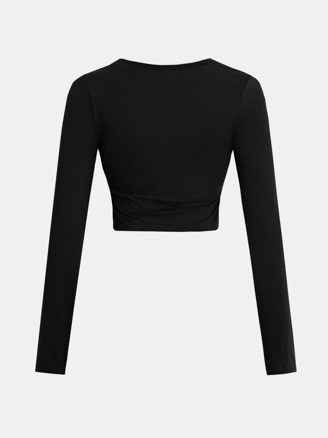 Black Full Sleeve Crew Neck Fitted Top