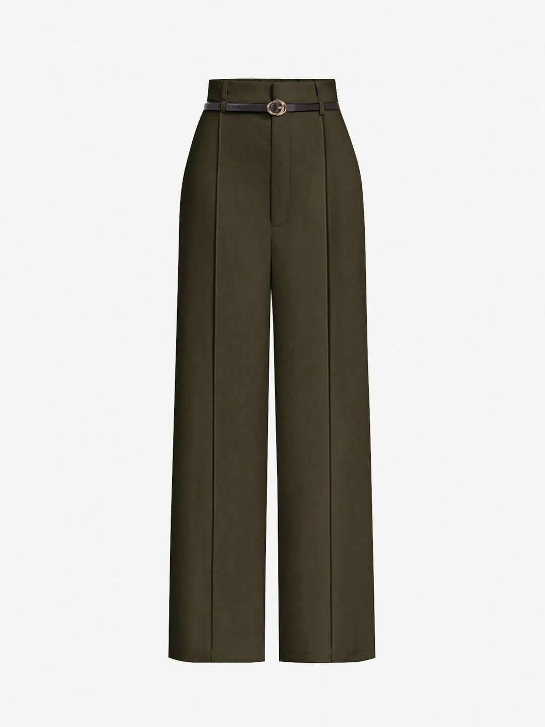 Olive High Waist Front Pleated Pant