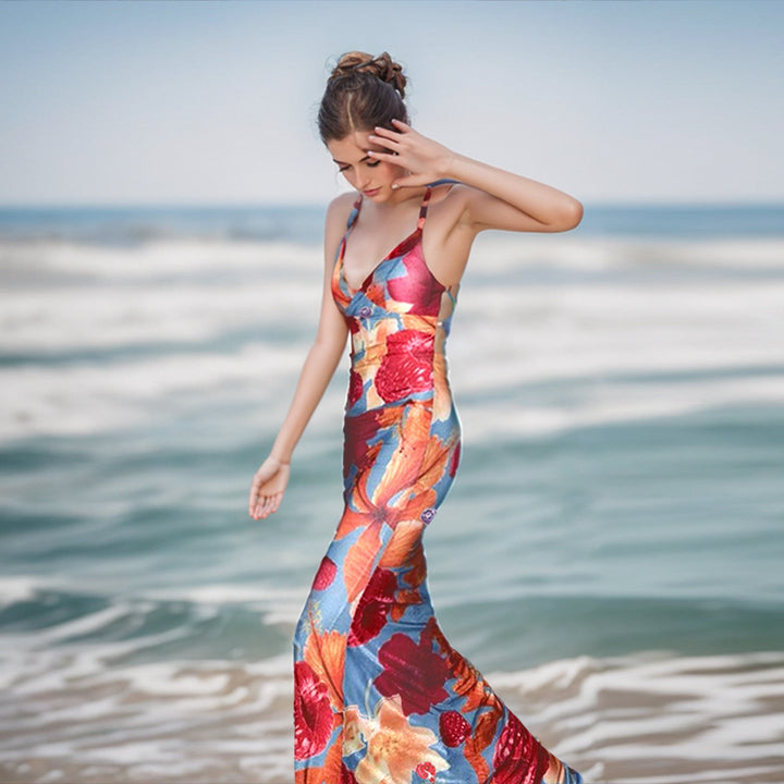 Multi Floral Printed Maxi Dress