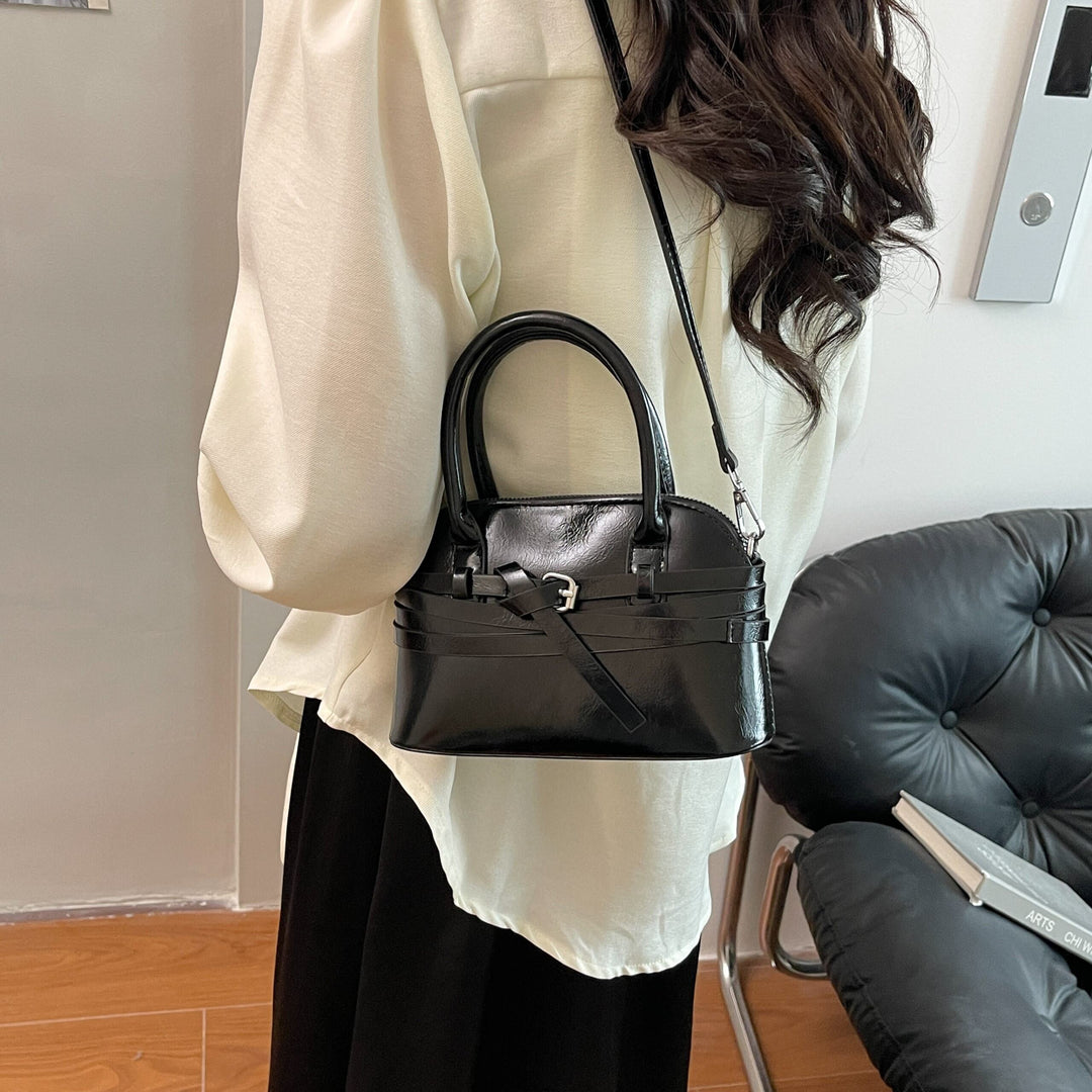 Black Buckle Charm Cross Body Bag