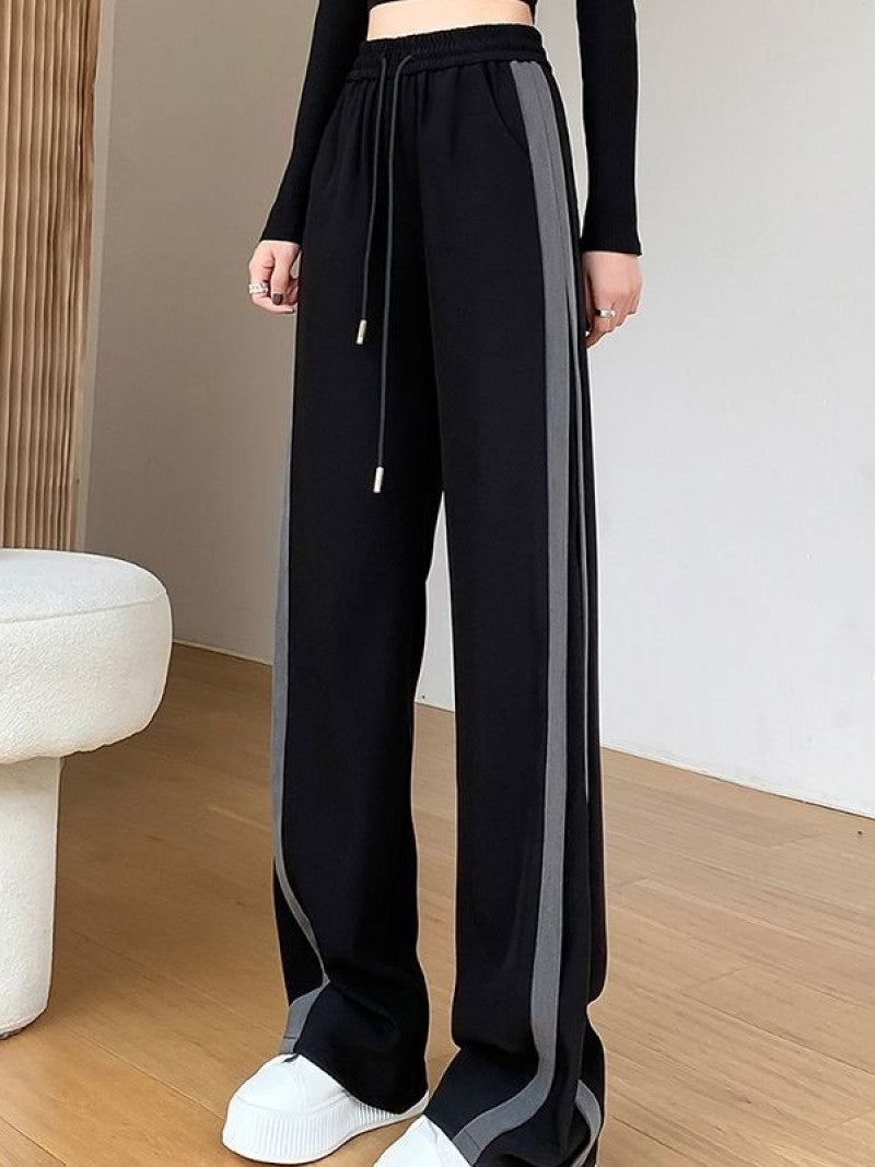 Black Varsity Striped Joggers