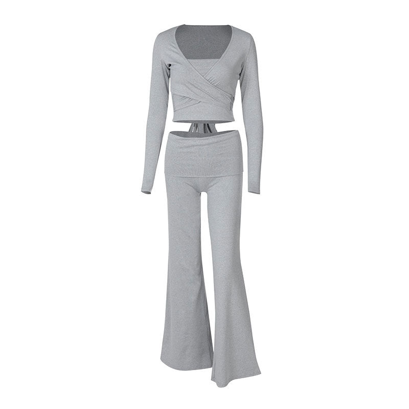 Grey Top And Pant Co-Ord Set