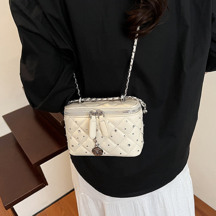 Beige Mini Squarebox Handbag