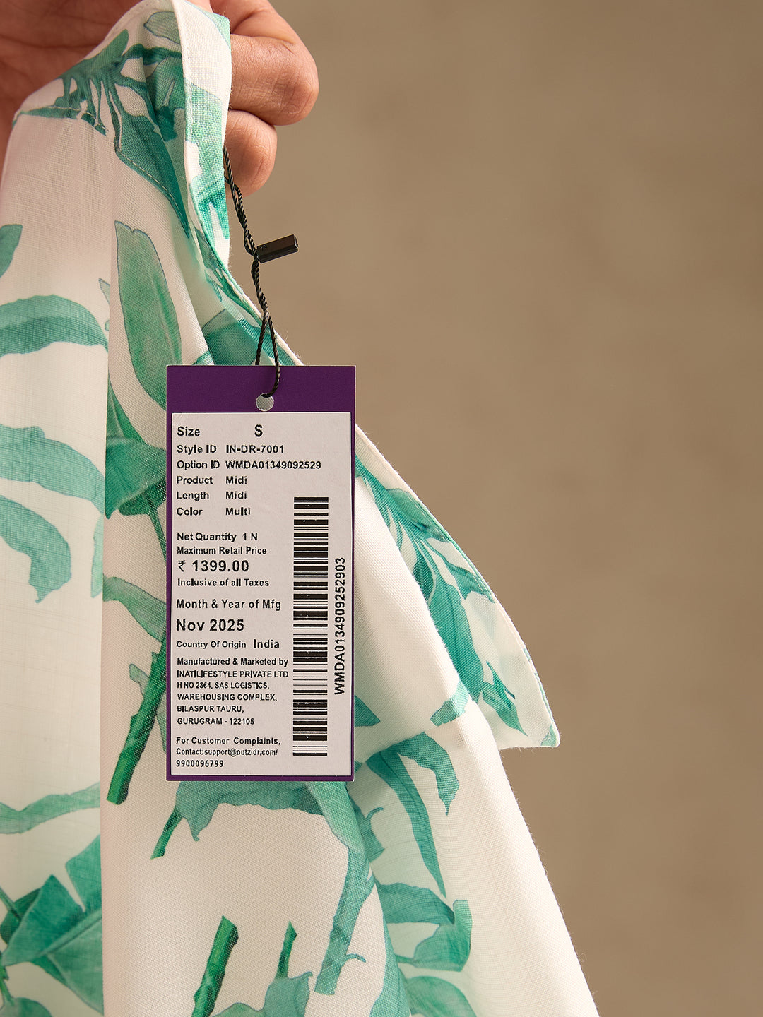 Multi Midi Length Tiered Printed Dress