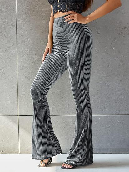 Grey Fitted And Flared Trouser