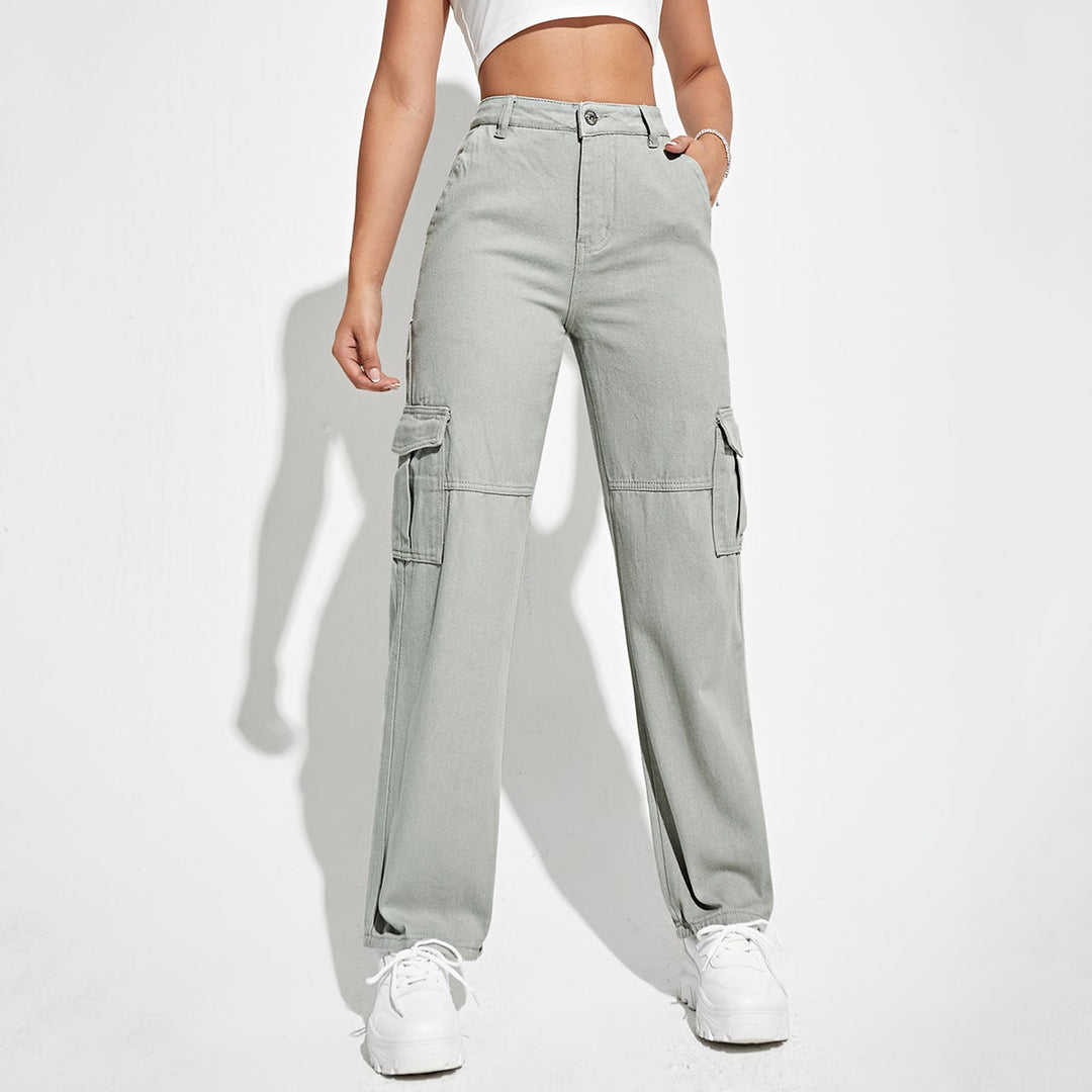 Grey Cargo Pocket Detailed Jeans