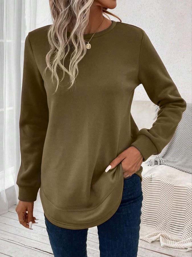 Brown Round Neck Sweatshirt