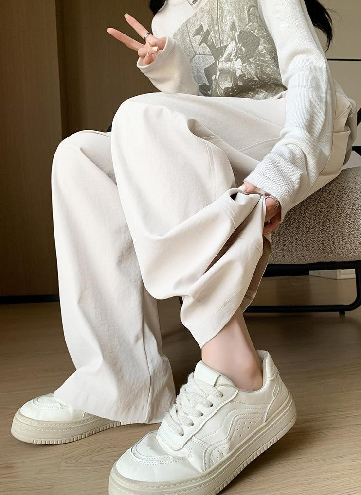 Beige Wide Leg Elasticated Pants