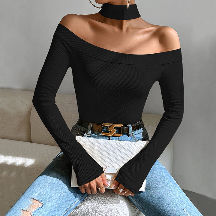 Black Off-Shoulder Racer Back Top