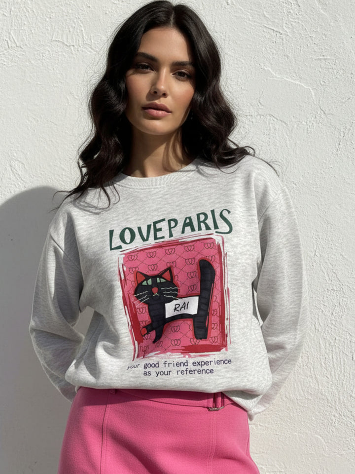 Grey Character Graphic Sweatshirt