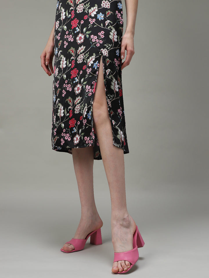 Multi Side Slit Satin Dress