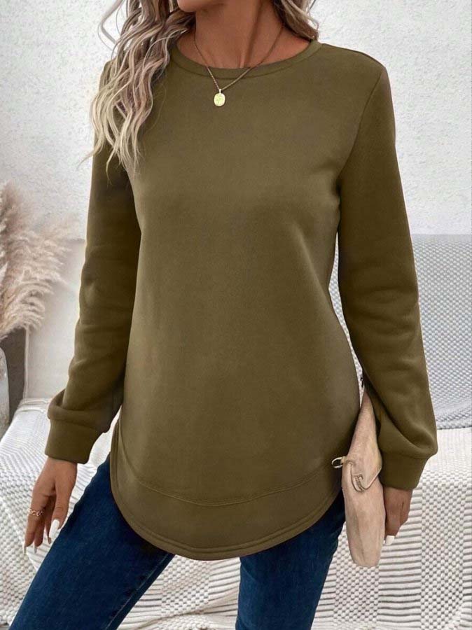 Brown Round Neck Sweatshirt