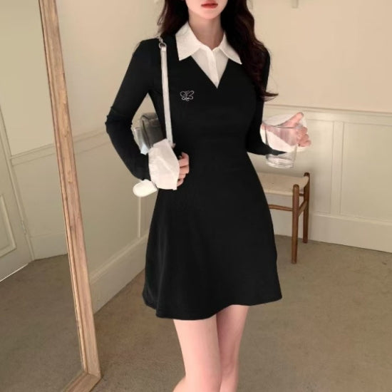 Black Skater Shirt Dress