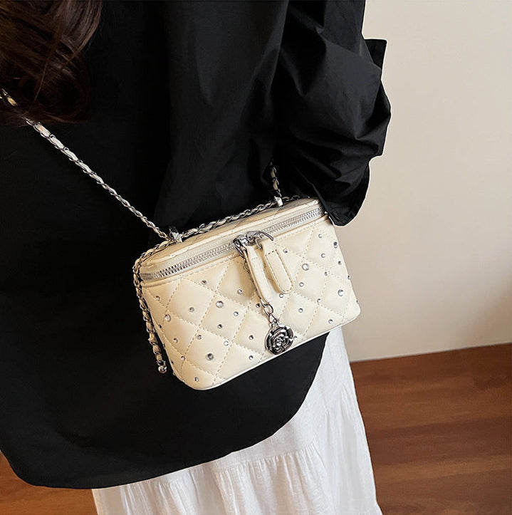 Beige Mini Squarebox Handbag