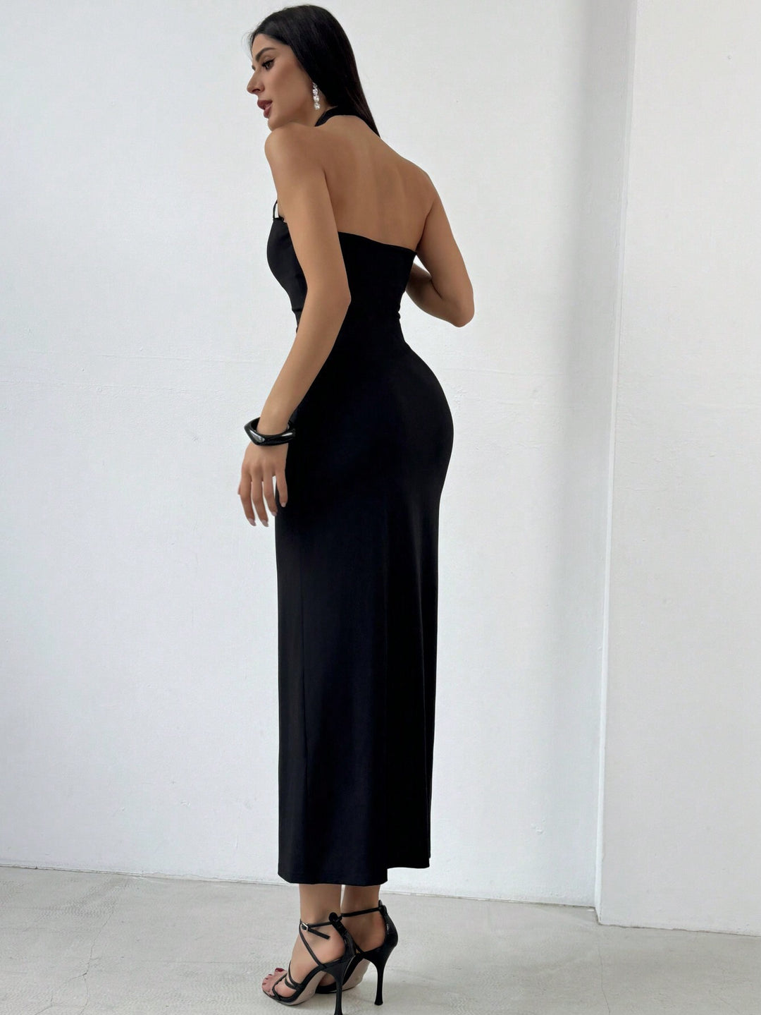 Black Strappy Bodycon Dress