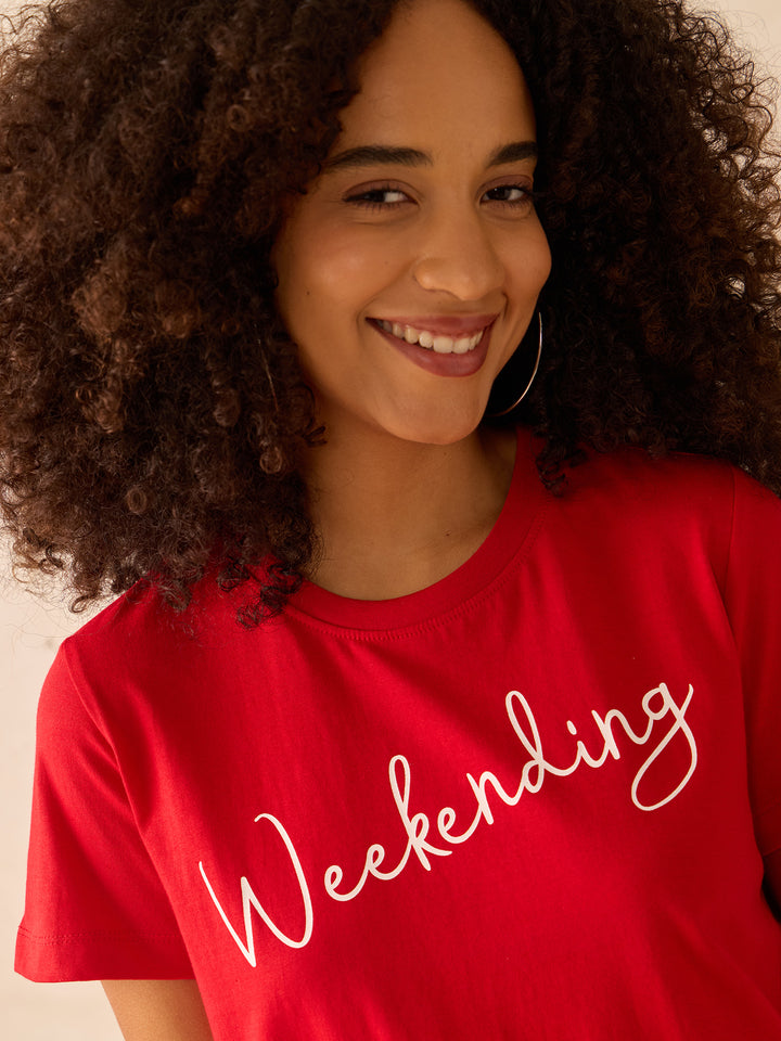 Red Regular Fit Graphic Tshirt