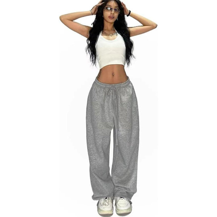 Grey Baggy Fit Drawstring Joggers