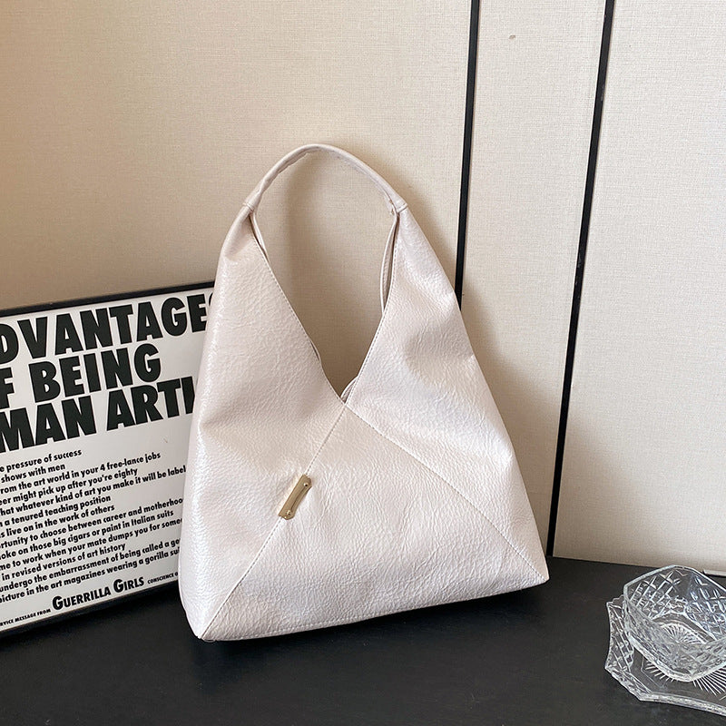 White Triangle Cut-Out Tote Bag