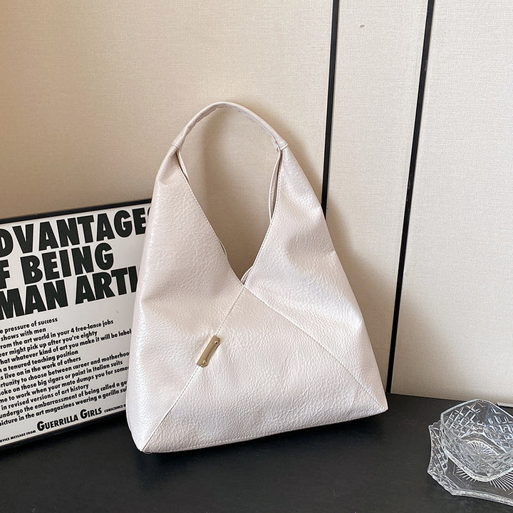 White Triangle Cut-Out Tote Bag