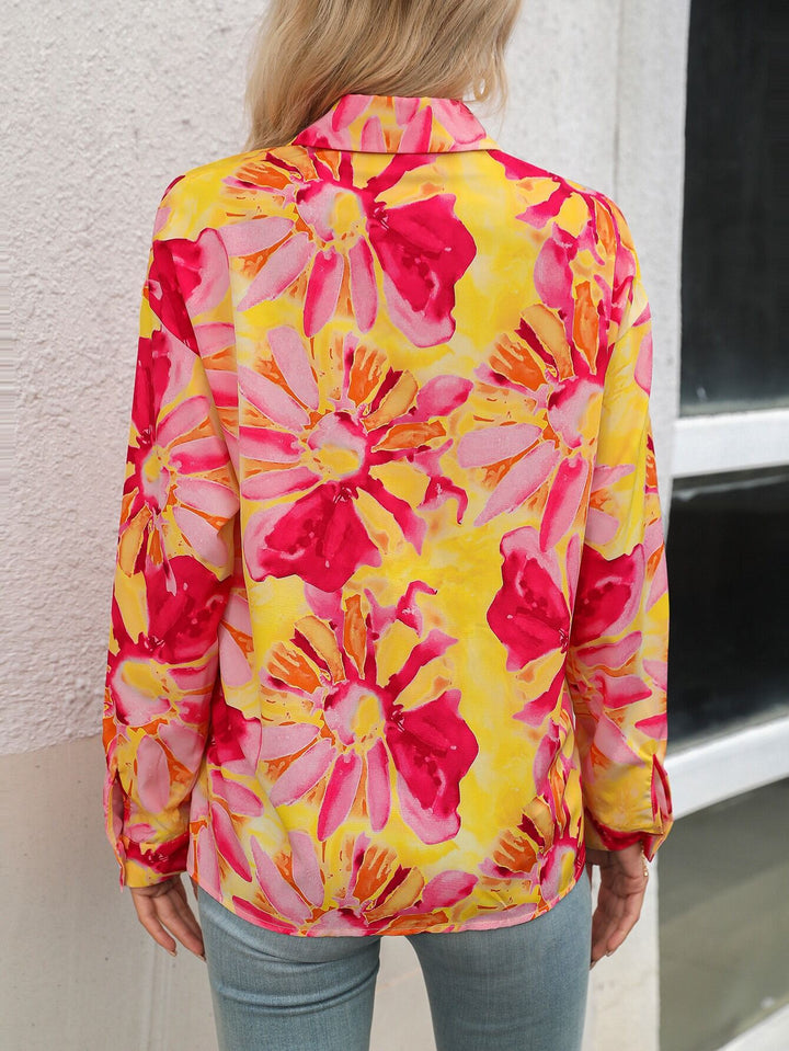 Pink Floral Print Shirt
