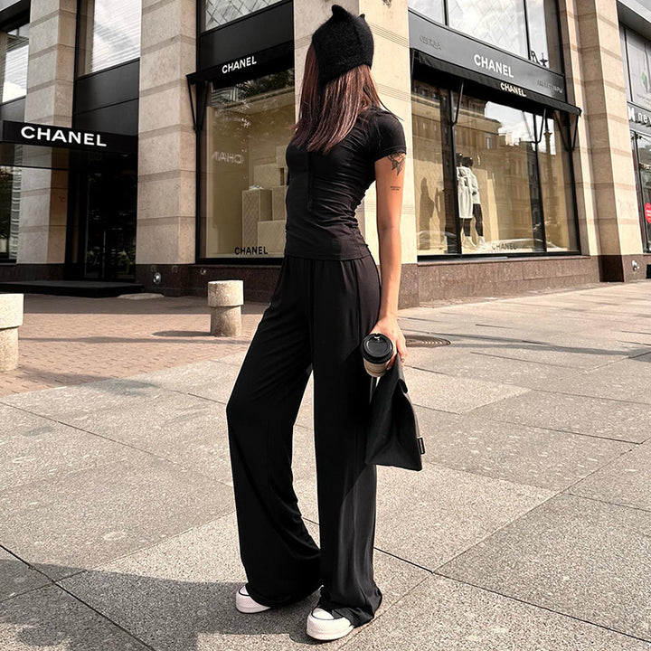 Black Knit Top And Trouser Co Ordset