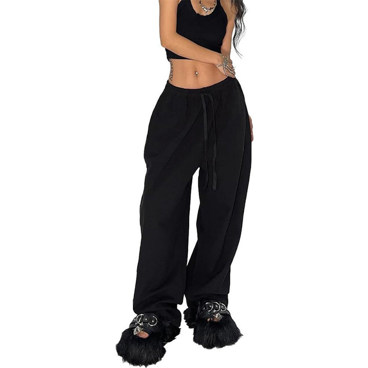 Black Baggy Fit Drawstring Joggers