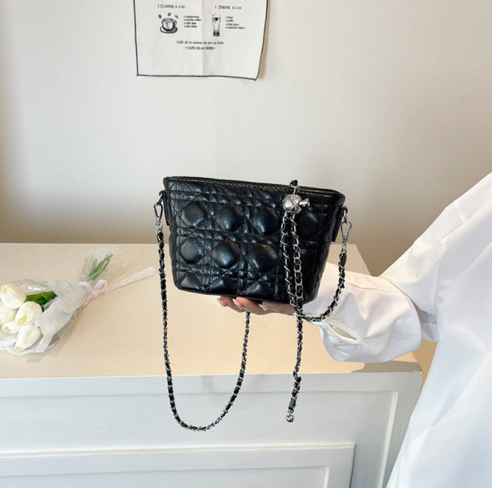 Black Mini Quilted Chain Handbag