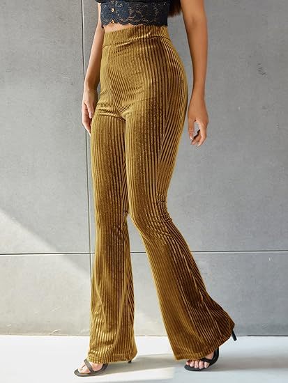 Mustard Fitted And Flared Trouser