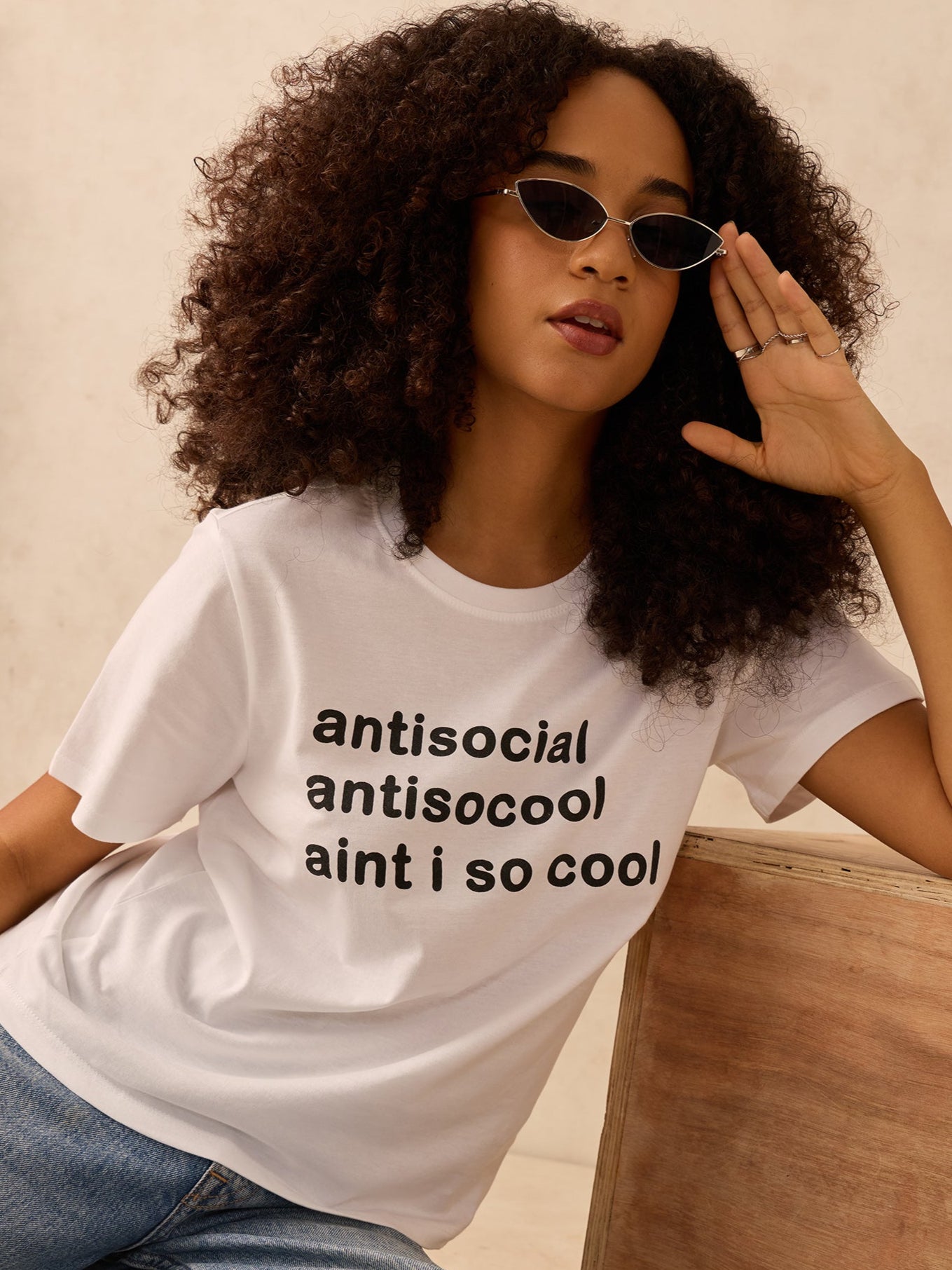 White Regular Fit Graphic Tshirt