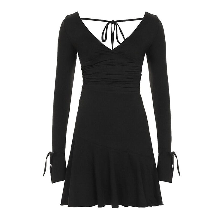 Black Lace-Up Dress