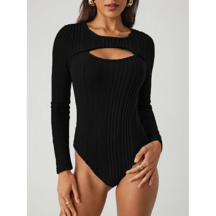 Black Cutout Full Sleeve Bodysuit
