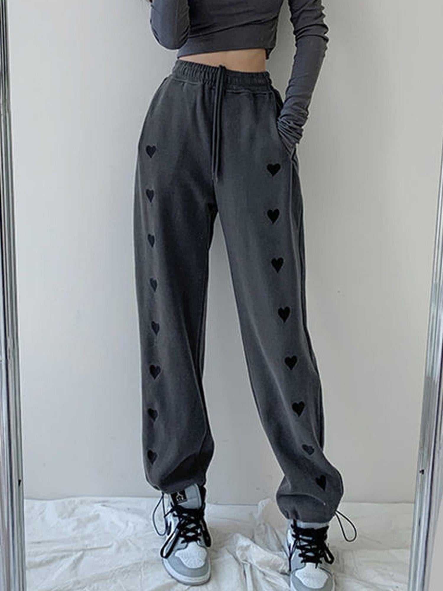 Grey Heart Printed Joggers