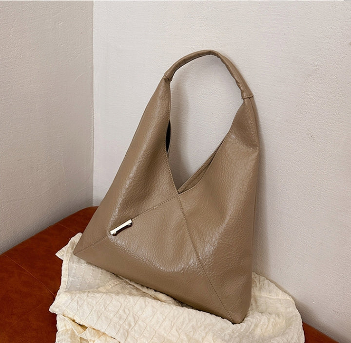 Brown Triangle Cut-Out Tote Bag