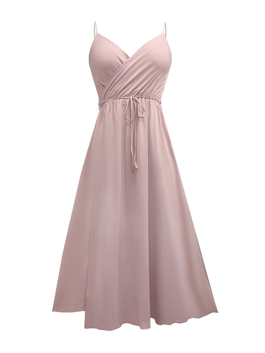 Pink High Slit Wrap Maxi Dress