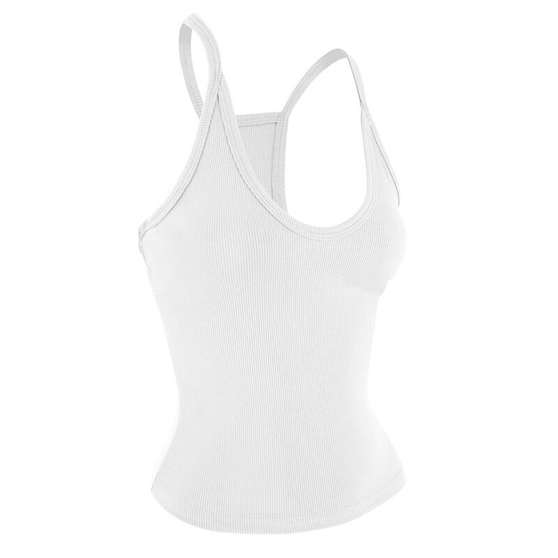 White Solid Basic Tank Top