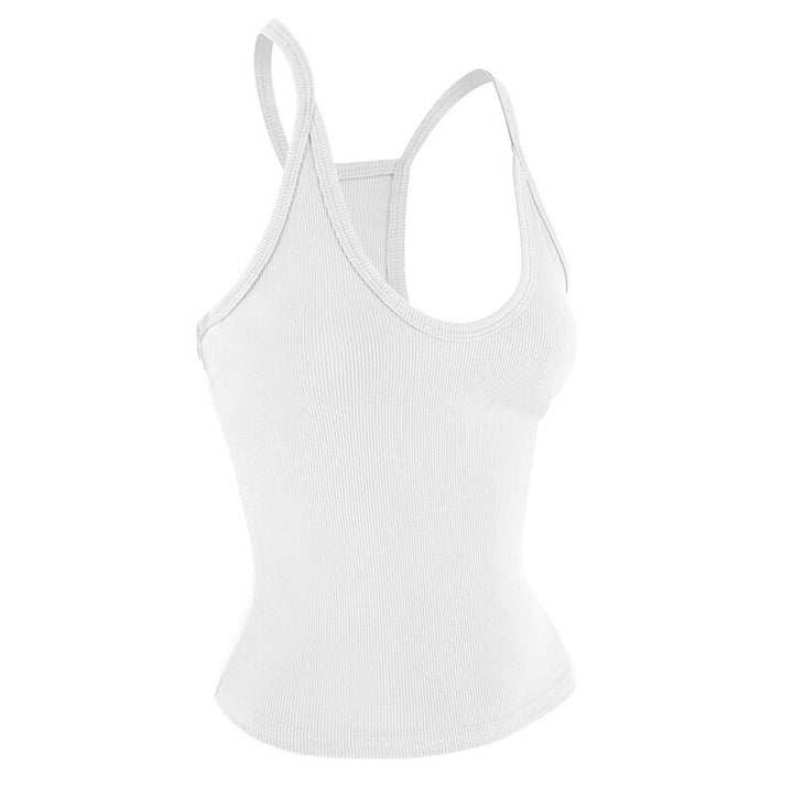 White Solid Basic Tank Top